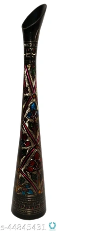MOZO HUB Hand Crafted sleek and long Brass Flower Vase 